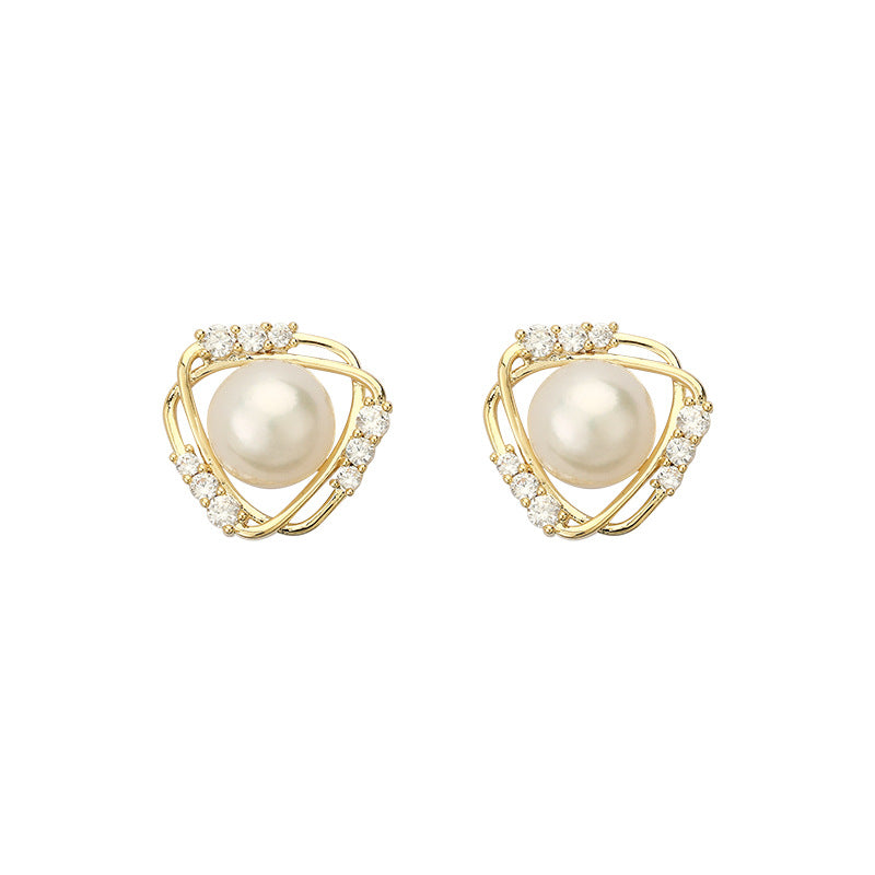 Starlight Micropaved Zirconia and Pearl Earrings