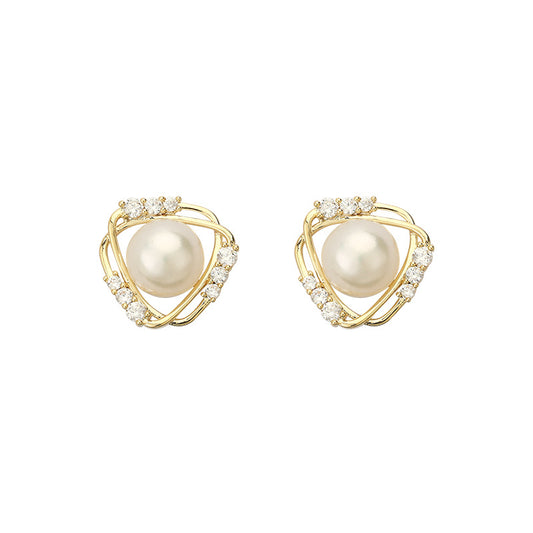 Starlight Micropaved Zirconia and Pearl Earrings