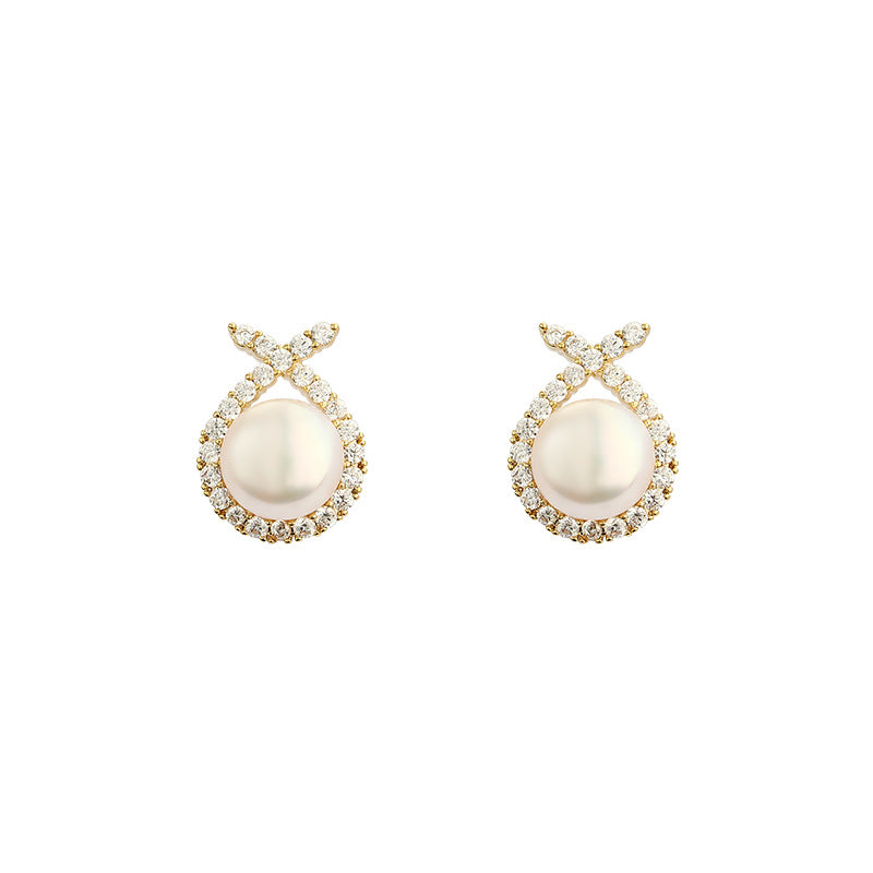 Radiant Micropave Zirconia Pearl earrings