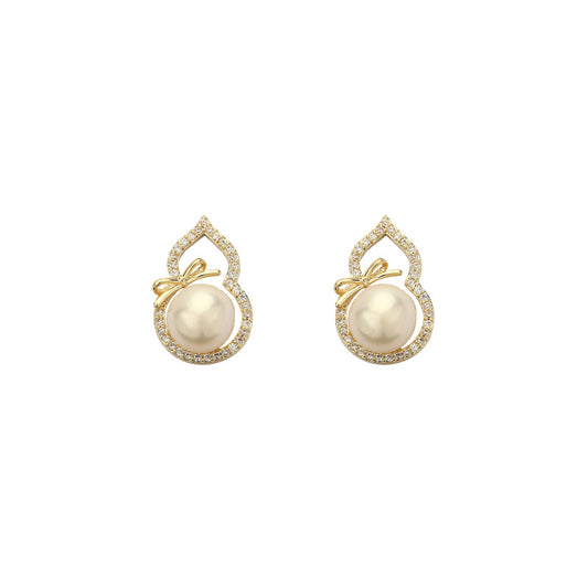 Nebula Zirconia and Freshwater Pearl Earrings