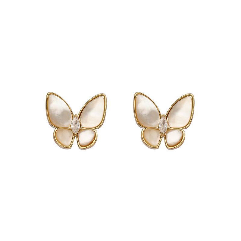 Mother of Pearl Butterfly Studs Earrings