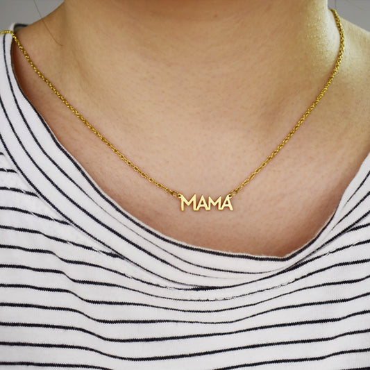 MAMA Block Name Necklace