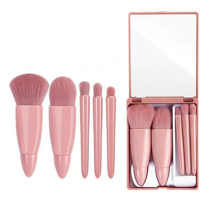 Travel Makeup Brushes with Mirror 5 mini Set