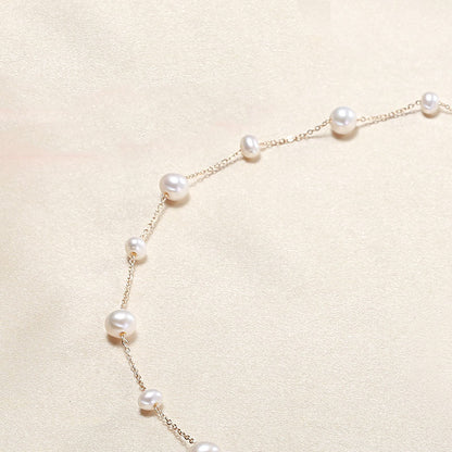 Gradient Freshwater Pearl Station Necklace