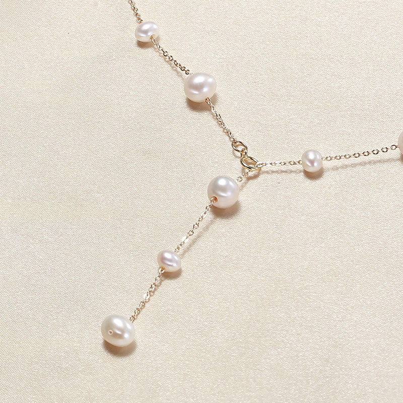 Gradient Freshwater Pearl Station Necklace