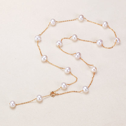 Classic Freshwater Pearl Station Necklace