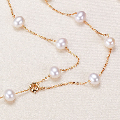 Classic Freshwater Pearl Station Necklace