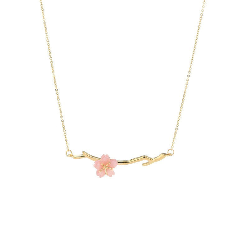 Peach Blossom Twig Necklace