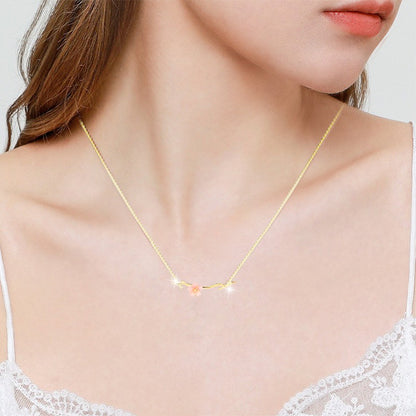 Peach Blossom Twig Necklace