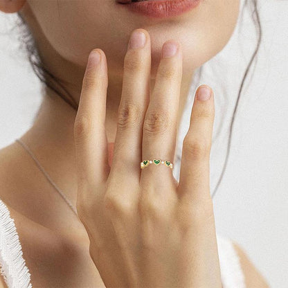 Emerald Heart Open Ring