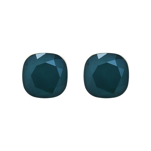 Blue Sapphire Square Stud Earrings Details & Charms