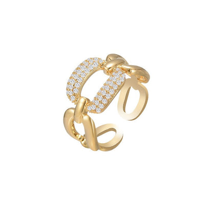 Zirconia Braided Open Ring