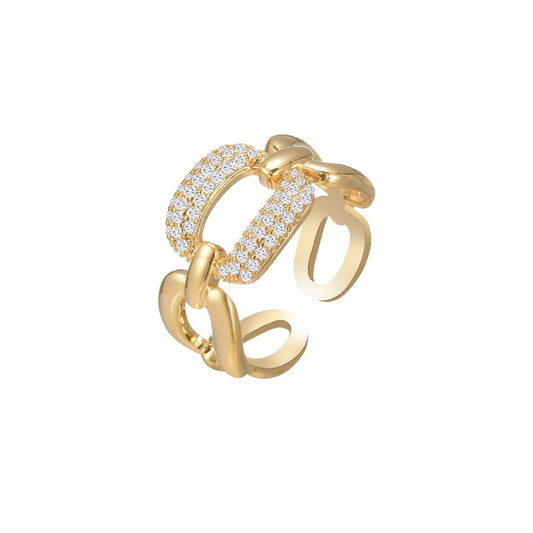 Zirconia Braided Open Ring