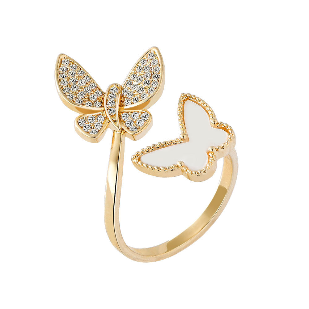 Double Butterfly Open Ring