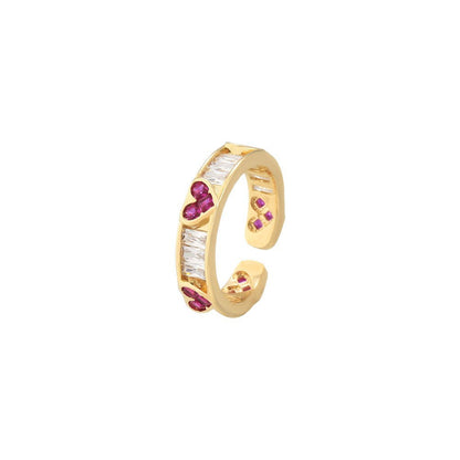 Baguette Love Heart Open Ring