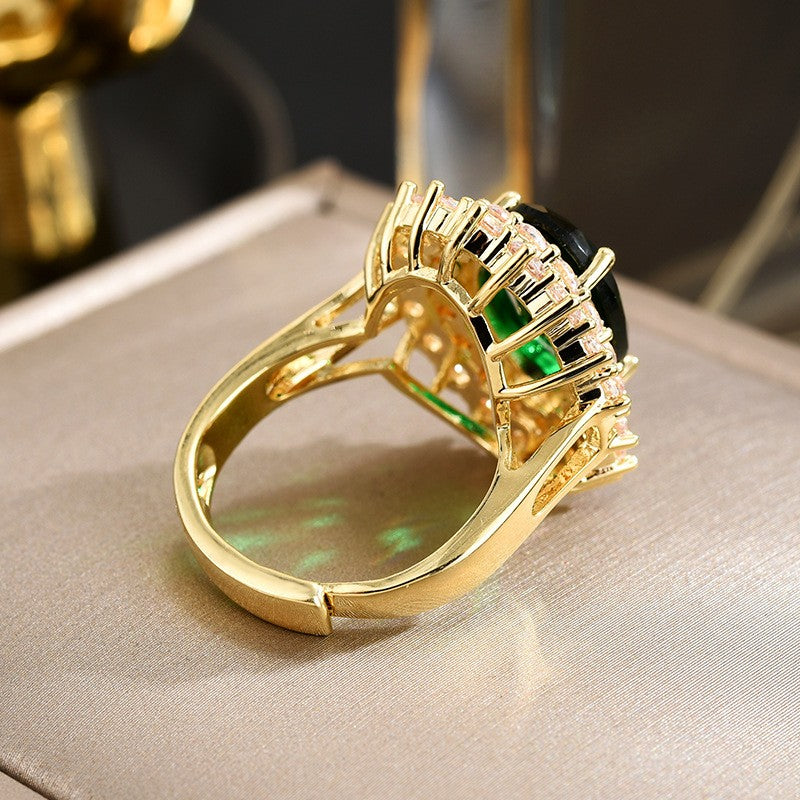 Emerald Zirconia Open Ring