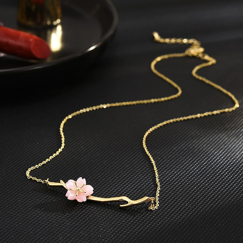 Peach Blossom Twig Necklace