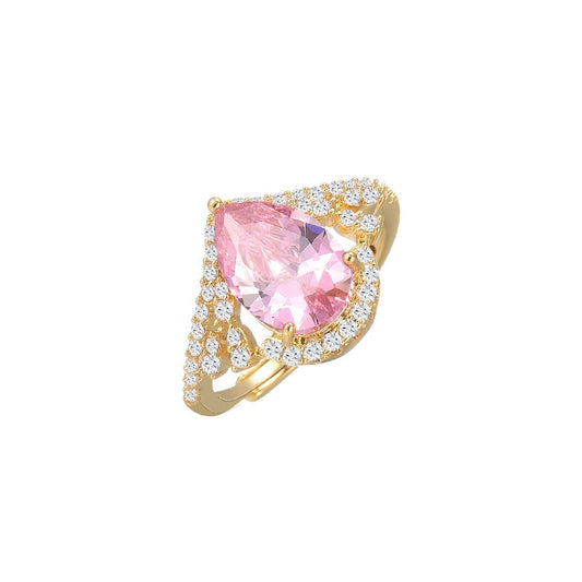 Teardrop Pink Sapphire Open Ring