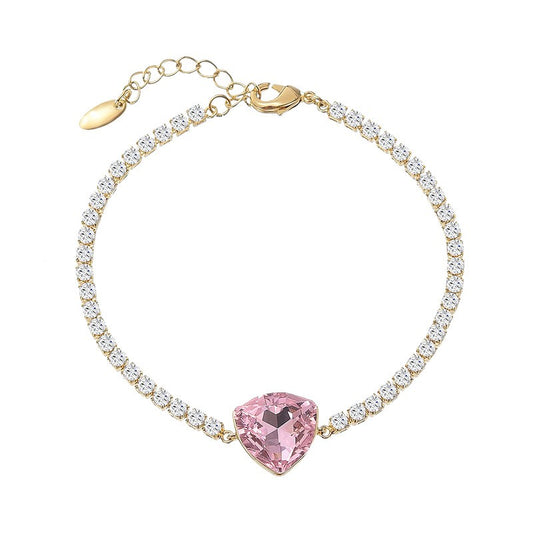 Pink Crystal Sapphire Tennis Bracelet