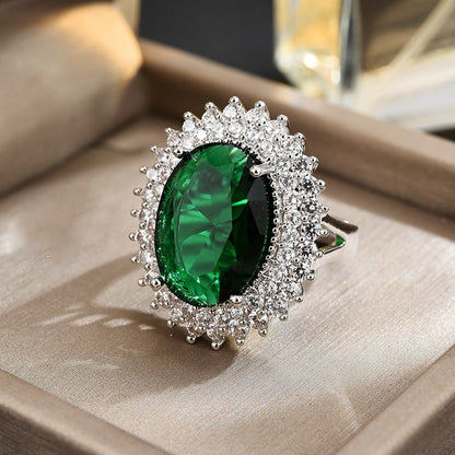 Classic Emerald Zircon Open Ring