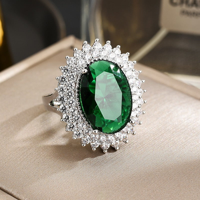 Classic Emerald Zircon Open Ring