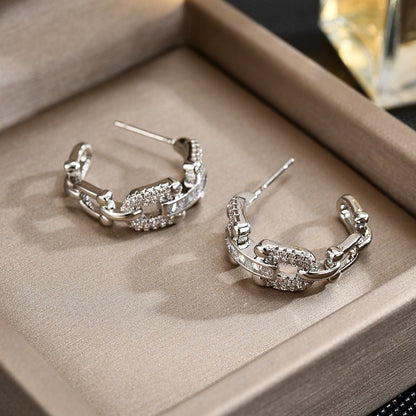 Zirconia Braided Stud Earrings