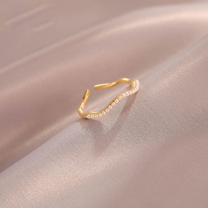 Pearl Wave Open Ring