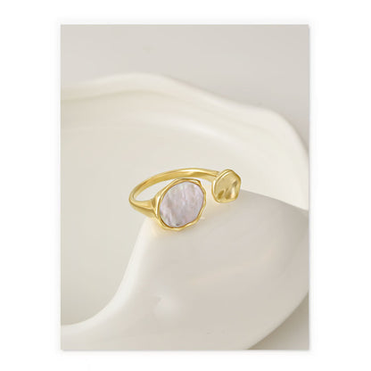 Moonstone Oval Statement Open Ring