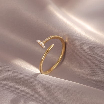 Pearl T Open Ring