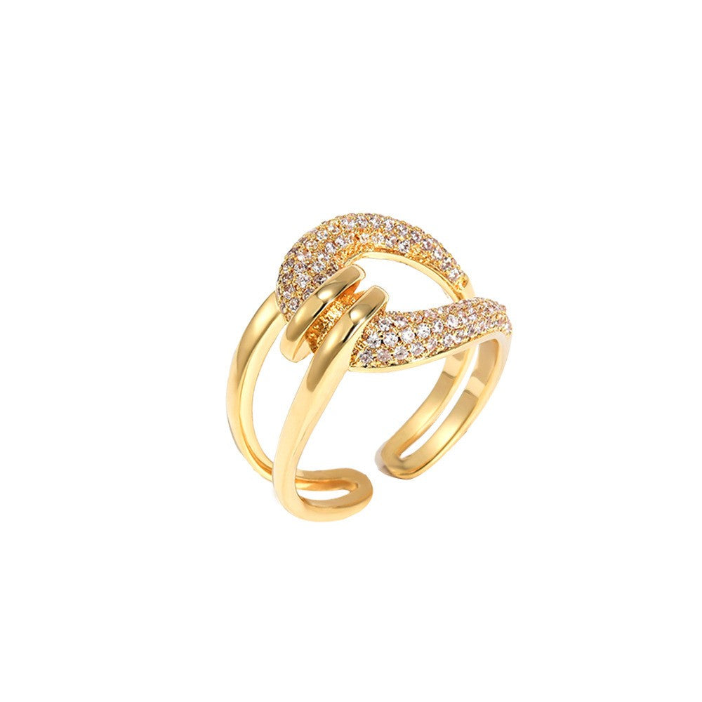 Zirconia Cross Open Ring