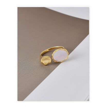 Moonstone Oval Statement Open Ring