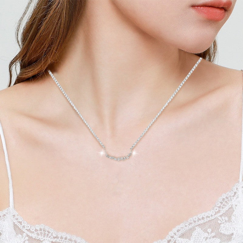 Full Zircon Smile Necklace