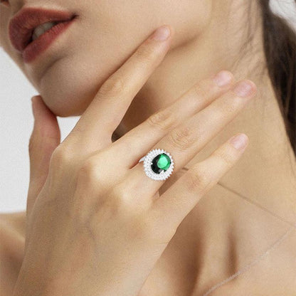 Classic Emerald Zircon Open Ring