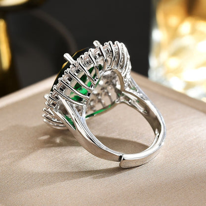 Classic Emerald Zircon Open Ring