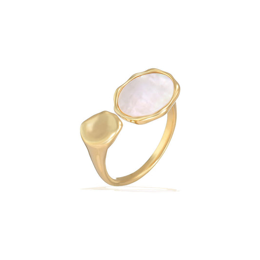 Moonstone Oval Statement Open Ring