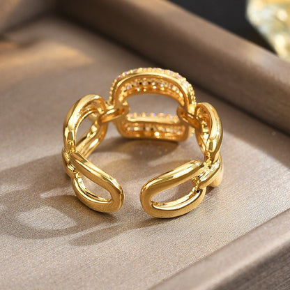 Zirconia Braided Open Ring