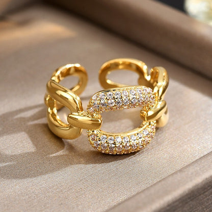 Zirconia Braided Open Ring