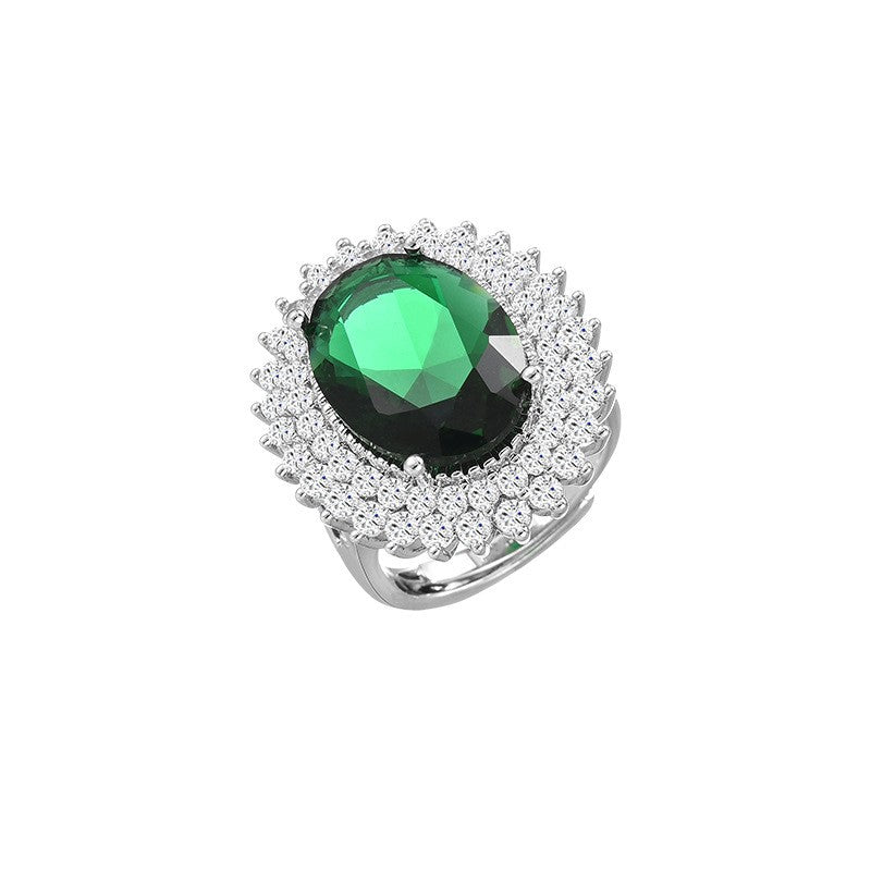 Classic Emerald Zircon Open Ring