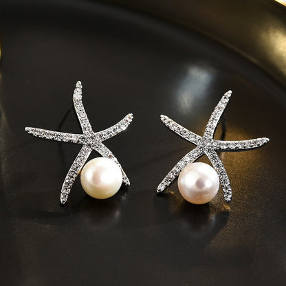 Freshwater Pearl Starfish Stud Earrings