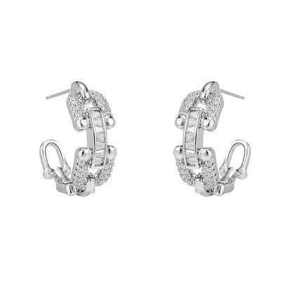 Zirconia Braided Stud Earrings