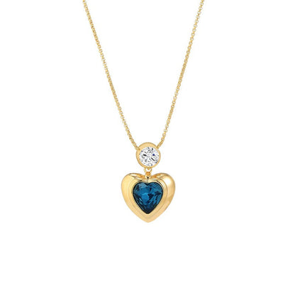 Purple Crystal Sapphire Heart Necklace