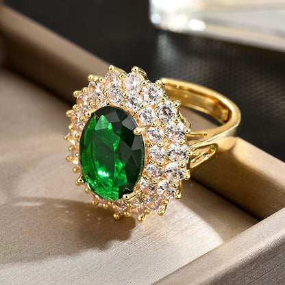 Emerald Zirconia Open Ring