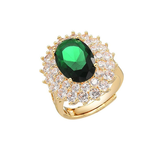 Emerald Zirconia Open Ring