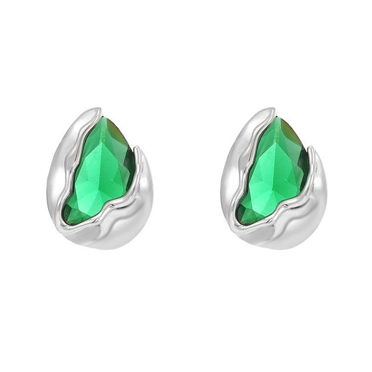 Emerald Bud Stud Earrings