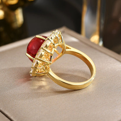 Round Ruby Zircon Open Ring