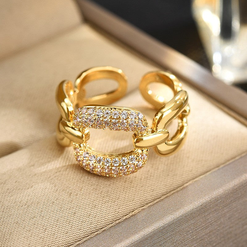 Zirconia Braided Open Ring