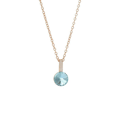 Blue Crystal Cone Zirconia Pendent Necklace