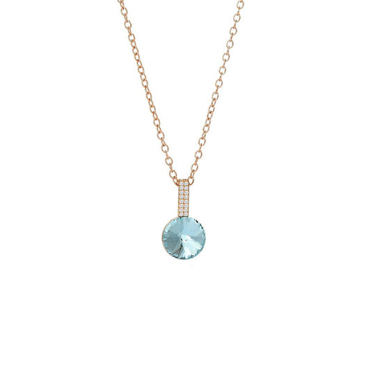 Blue Crystal Cone Zirconia Pendent Necklace