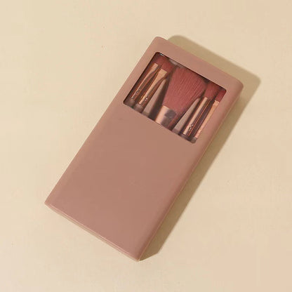 Pink 5 mini Makeup Brushes Travel Set