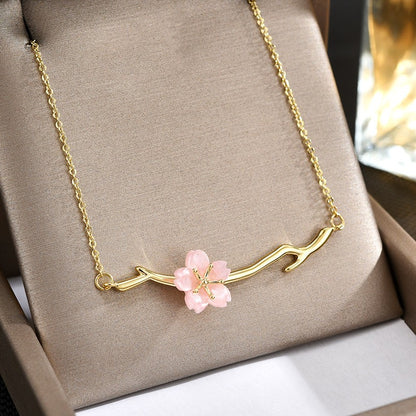 Peach Blossom Twig Necklace